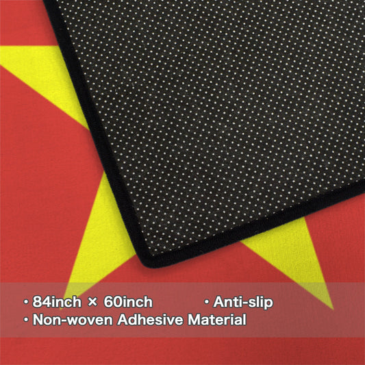 Vietnam Flag Inspired 84x60 Inch Area Rug with Black Binding (Made in the USA)
