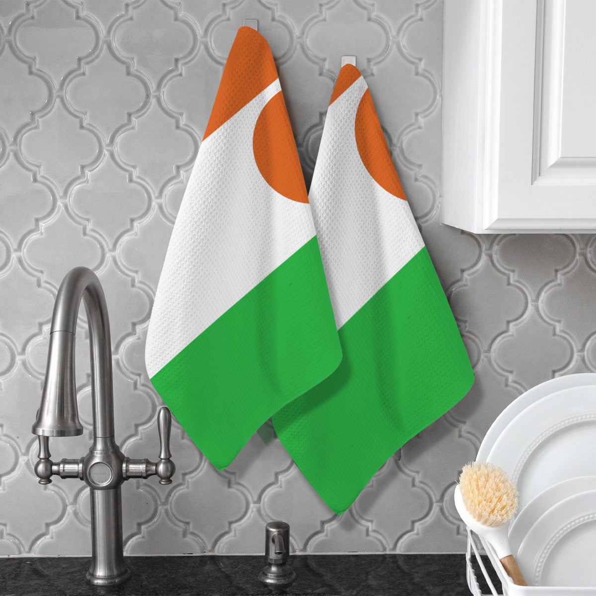 Niger Flag Inspired Kitchen Towel 40X60cm (Pack of 2) | Printed In the USA