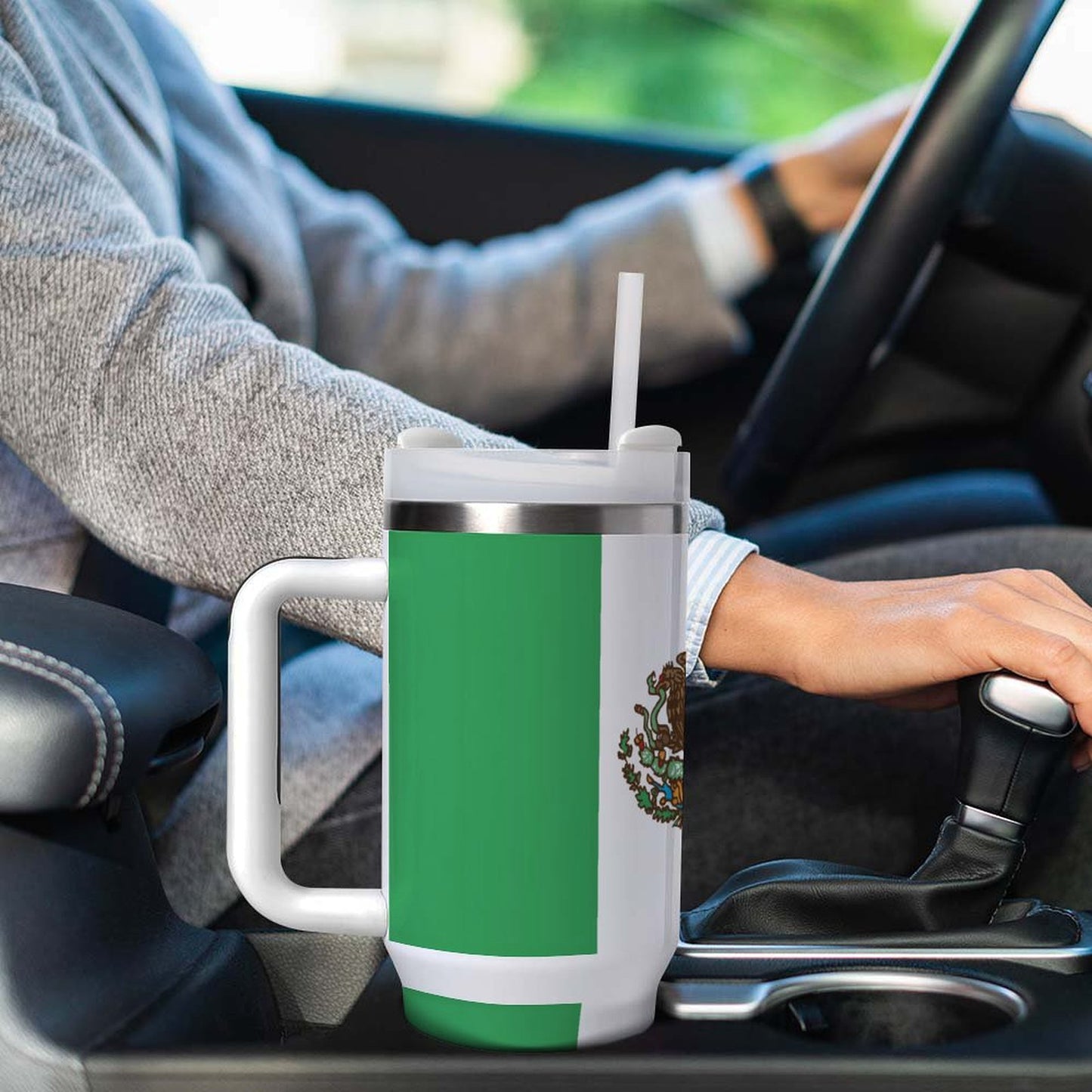 Mexico Flag Design 40 oz Stainless Steel Tumbler | Made in USA