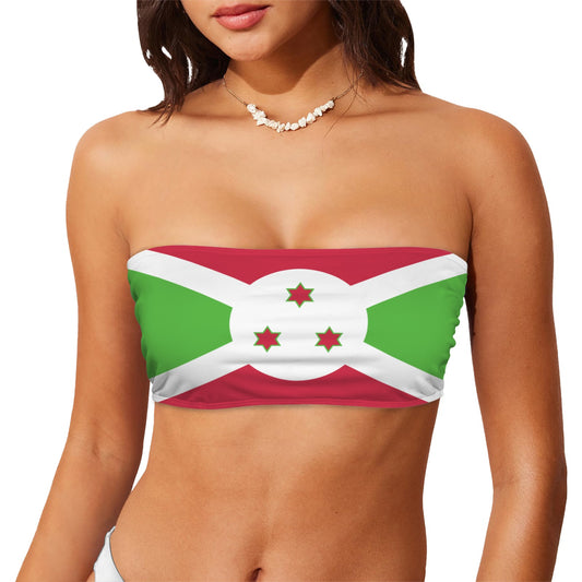 Burundi Flag Inspired Bandeau Tube Bikini Top