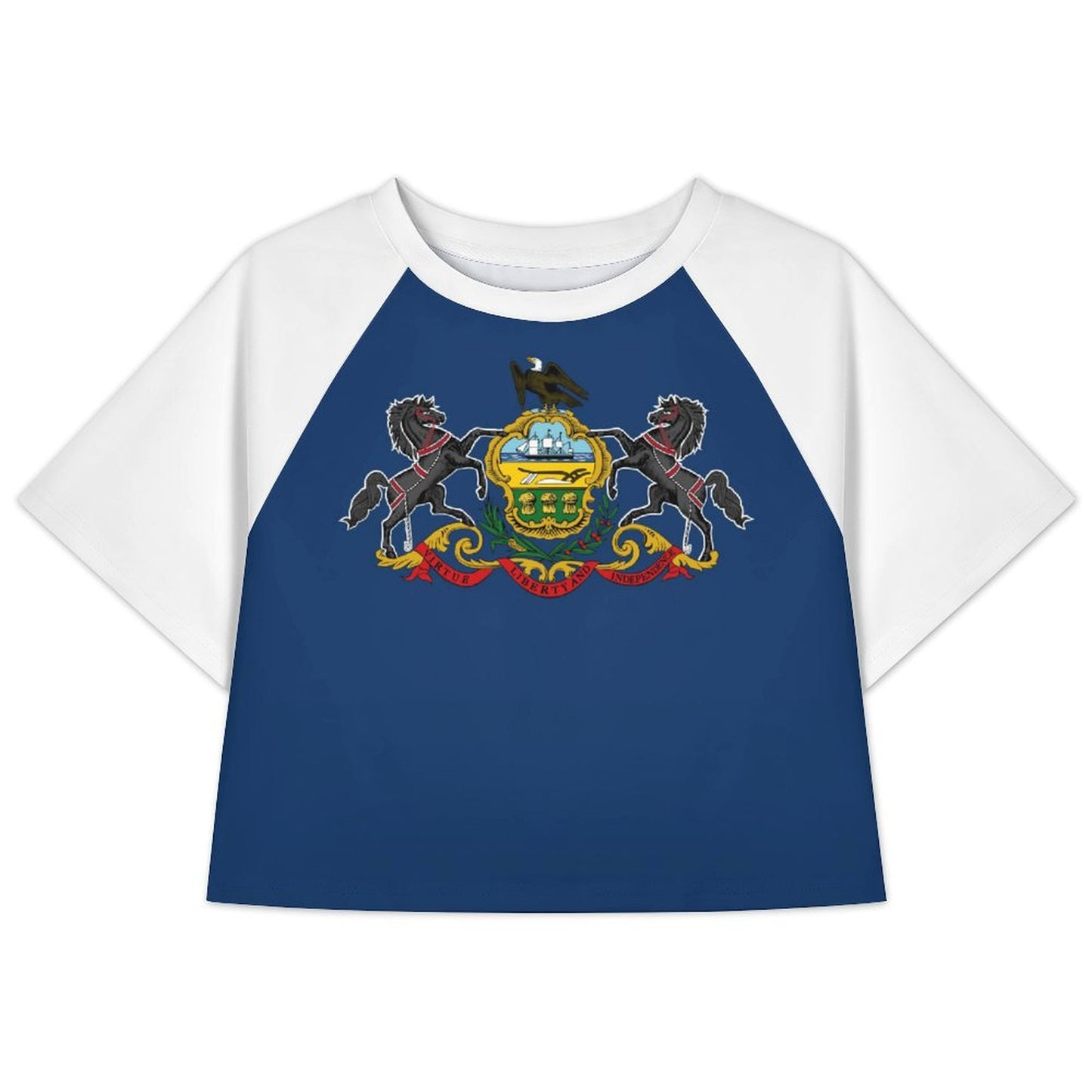 Pennsylvania Flag Inspired Women's Cropped Shirt