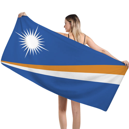 Marshall Islands Flag Inspired Custom Bath Towel 29"x58"(Made in USA)
