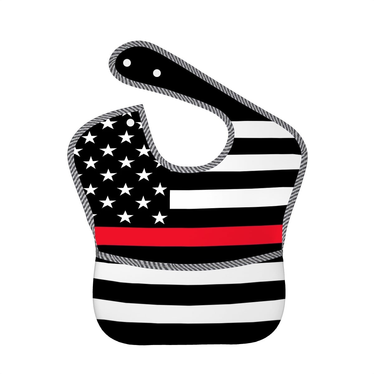 Thin Red Line Flag Inspired Baby Bib