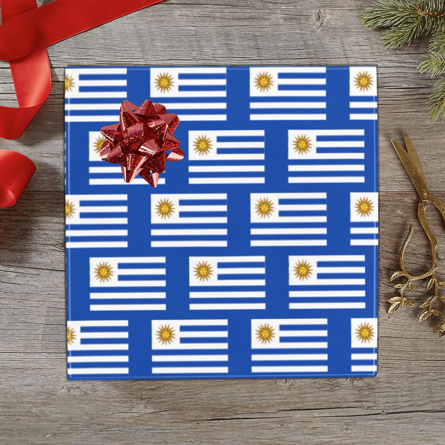 Uruguay Flag Custom Gift Wrapping Paper 58"x 22.5" (4 Rolls)