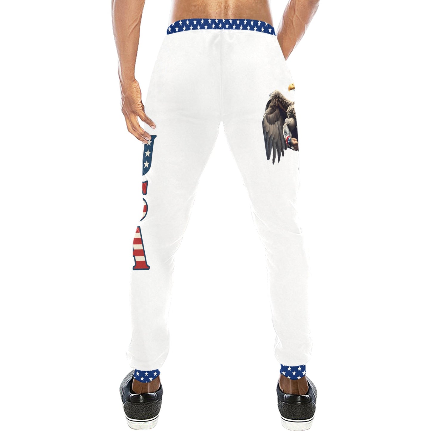 USA/American Flag Inspired Eagle with Cape All Over Print Unisex Sweatpants