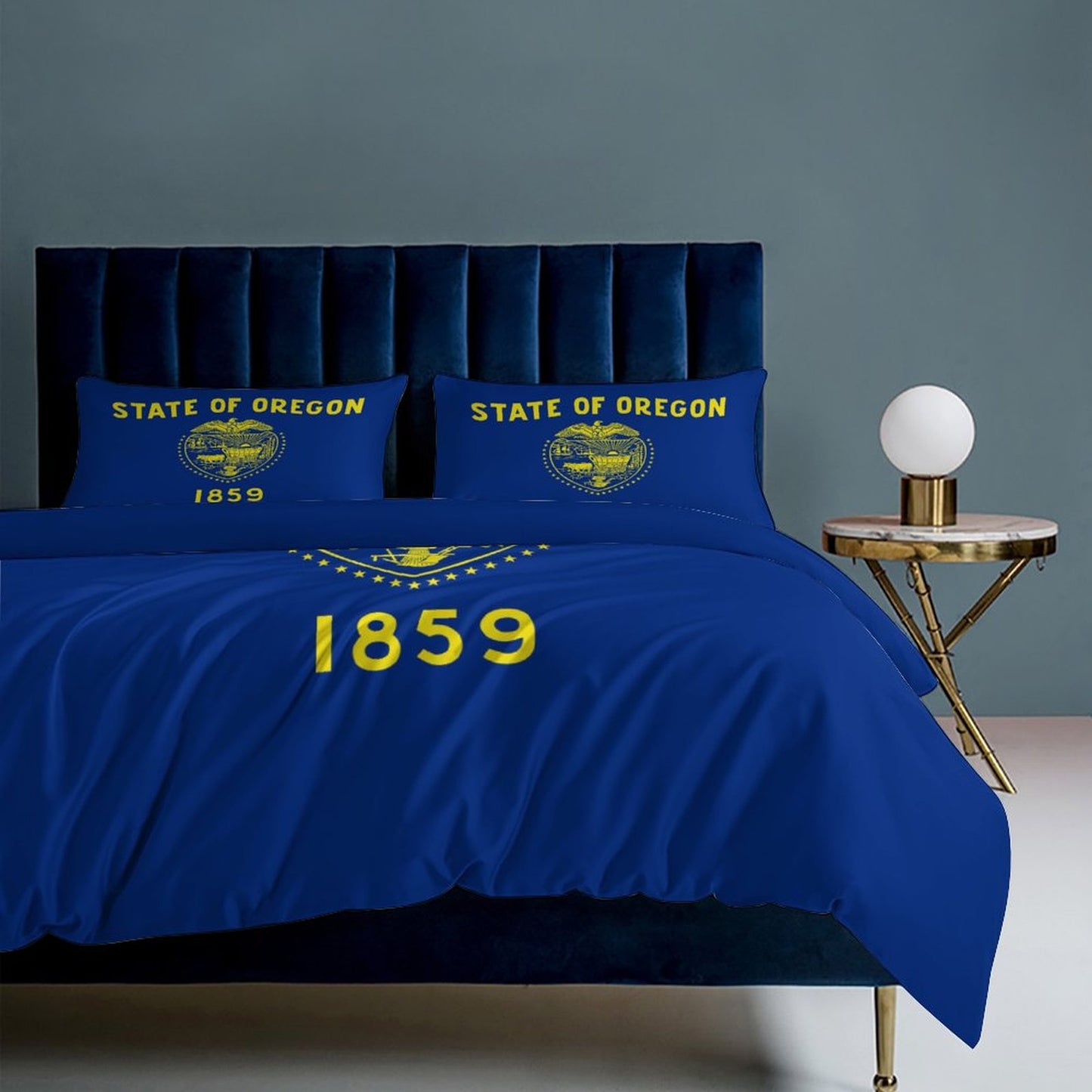 Oregon Flag Inspired 3-Piece Bedding Set (1 Duvet Cover + 2 Pillow Shams) – 102"×90"