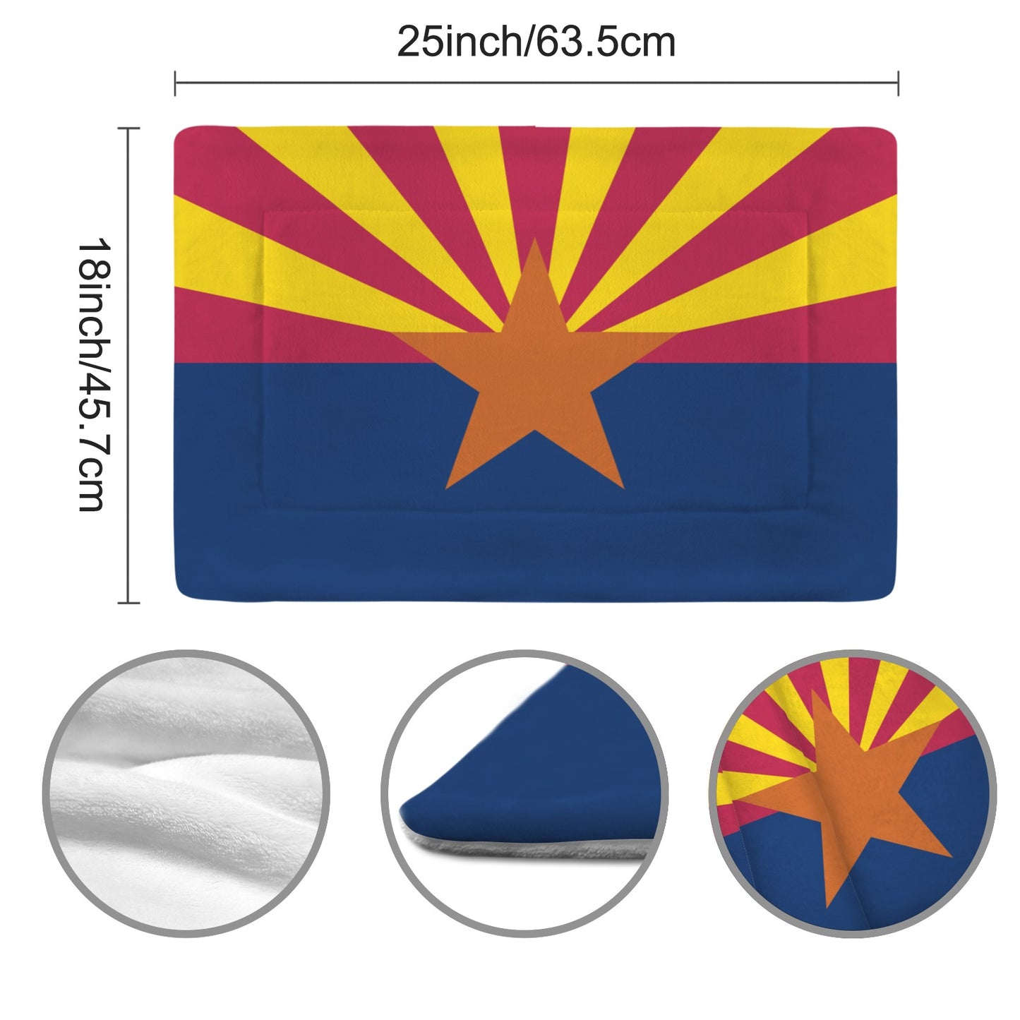 Arizona Flag Inspired Pet Mat 25x18inch (Made in the USA)