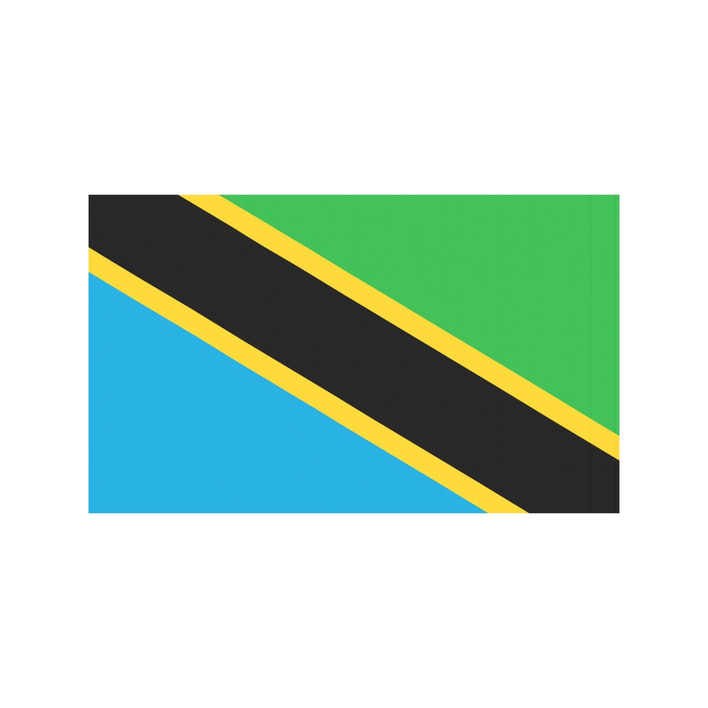 Tanzania flag design by Luv My Flag, diagonal stripes.