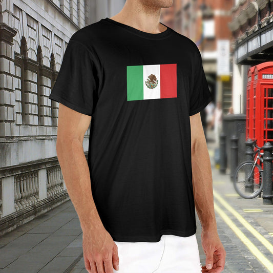 Mexico Flag Inspired Men's Heavy Cotton T-Shirt (Made in the USA)