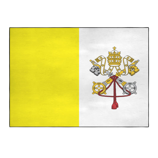 Vatican City Flag Inspired 84x60 Inch Area Rug with Black Binding (Made in the USA)