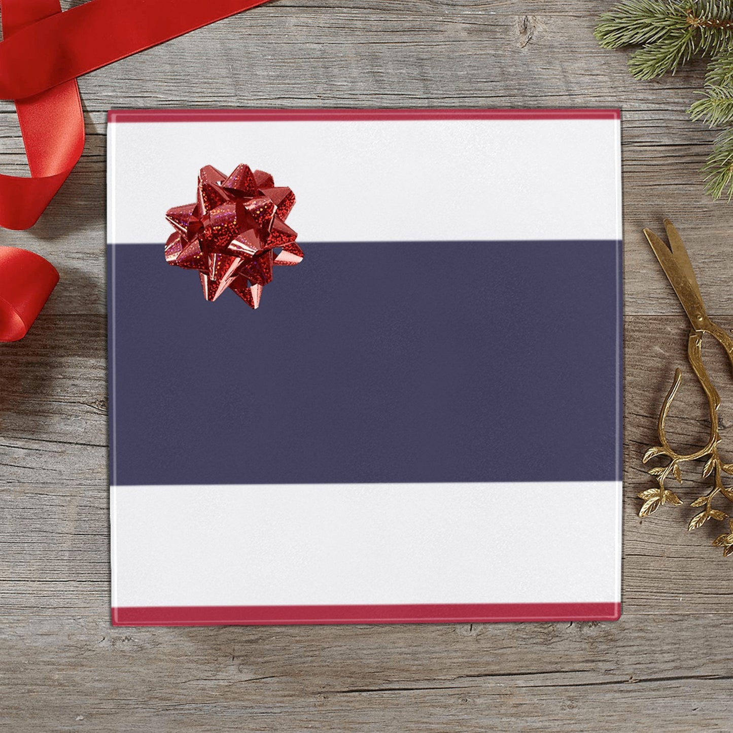 Thailand Flag Inspired Custom Gift Wrapping Paper 58"x 22.5" (4 Rolls)