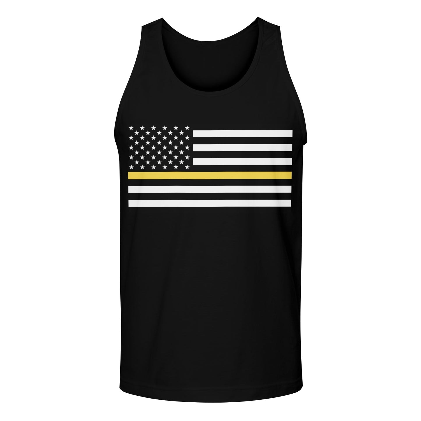 Thin Gold Line Flag Men's Tank Top (Front Printing) | Ships from USA