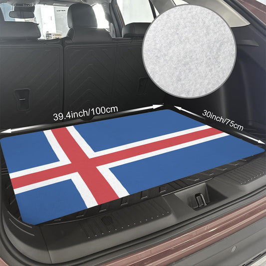 Iceland Flag Inspired Car Trunk Mat 100 × 75 cm / 39.4 × 30 in Printed in the USA