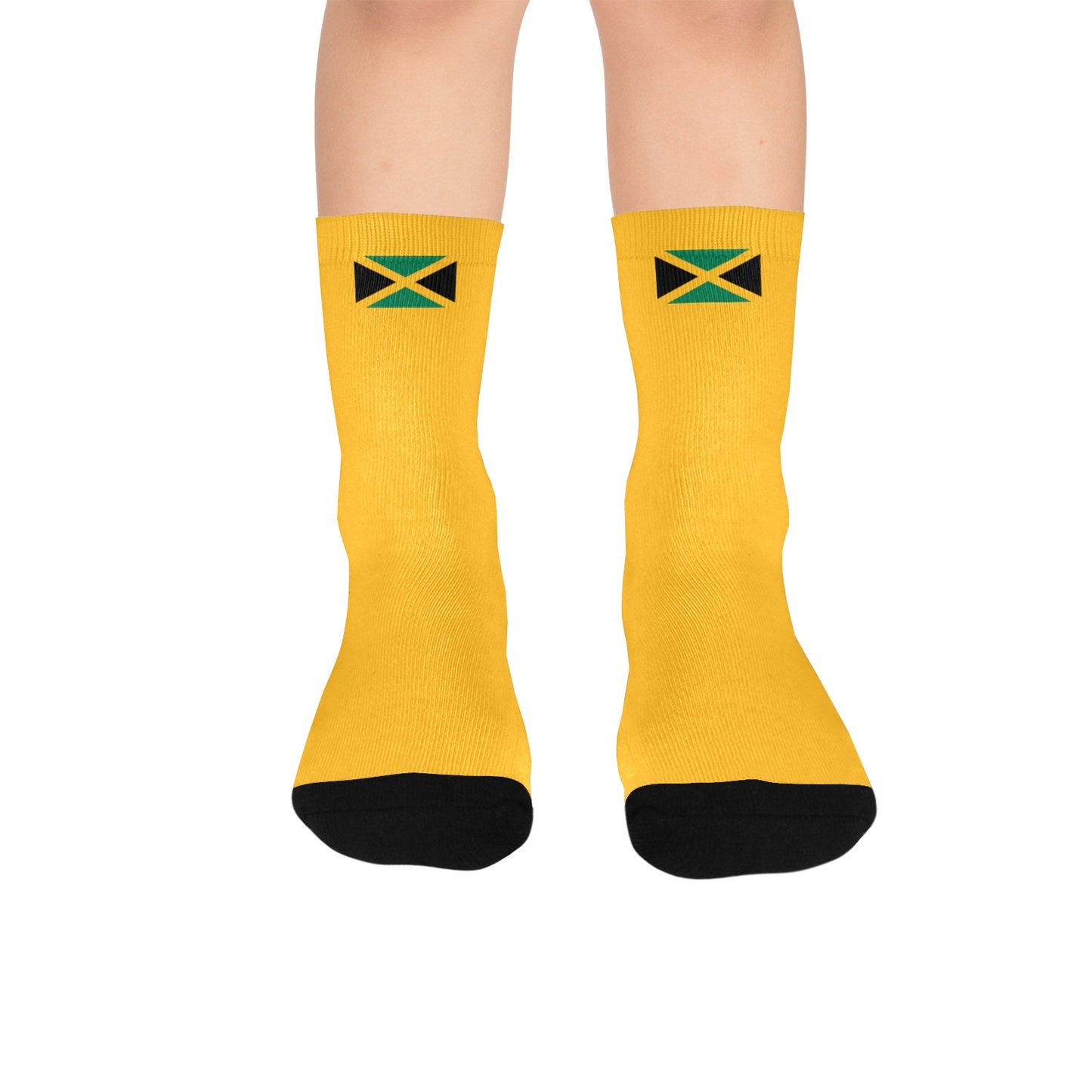 Jamaica Flag Inspired Kid's Custom Socks (Made in the USA)
