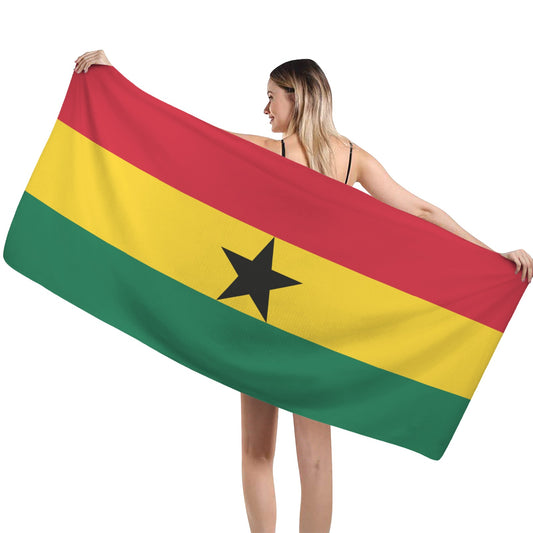 Ghana Flag Inspired Custom Bath Towel 29"x58"(Made in USA)