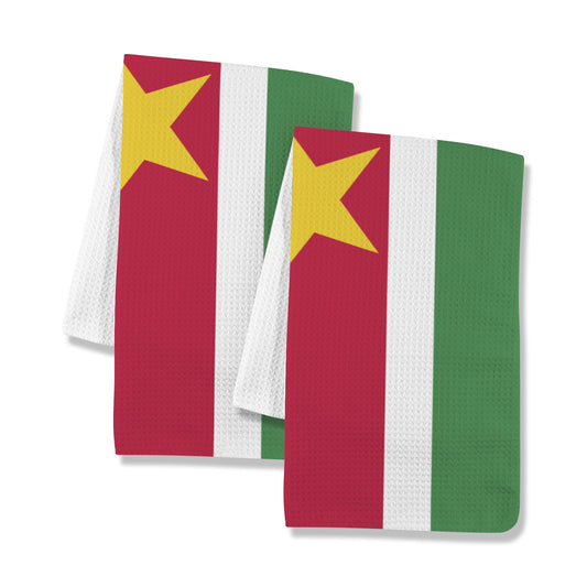 Suriname Flag Inspired Kitchen Towel 40X60cm (Pack of 2) | Printed In the USA