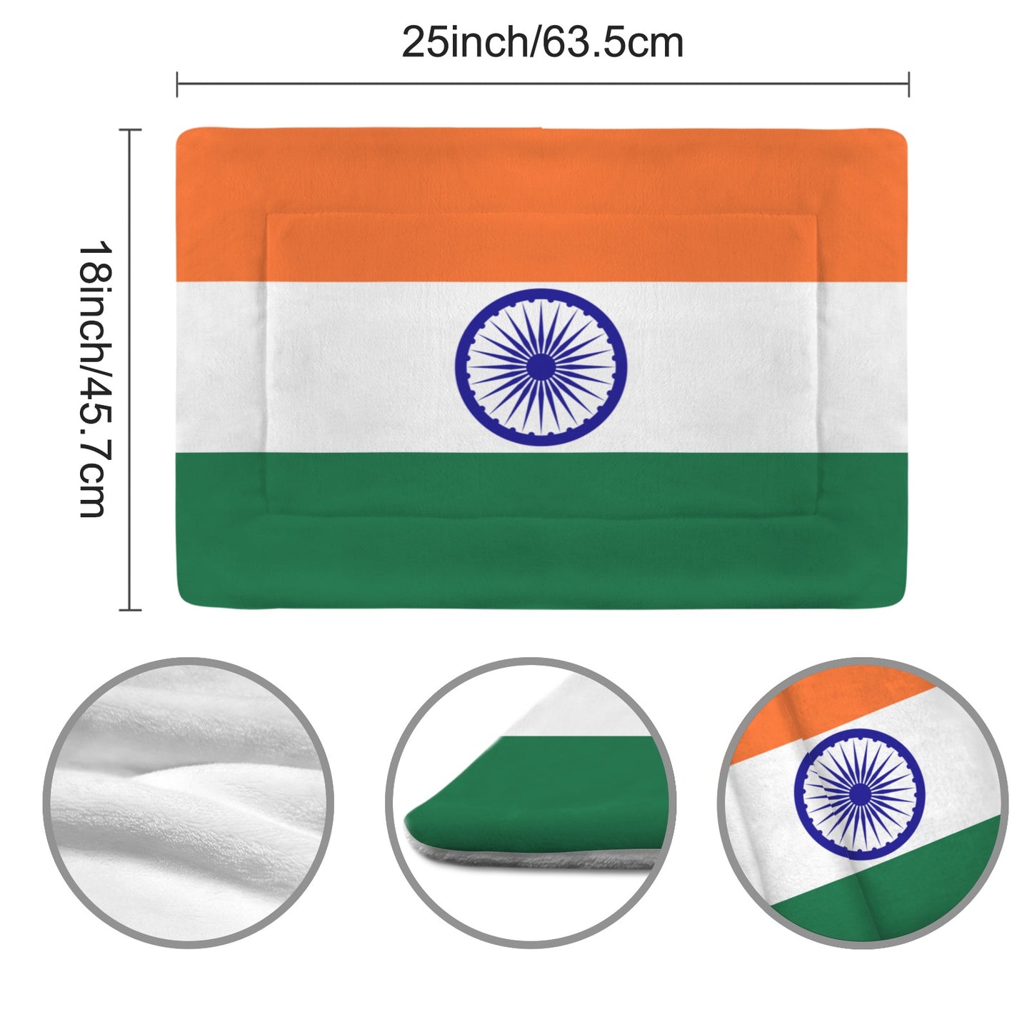 India Flag Inspired Pet Mat 25x18inch (Made in the USA)