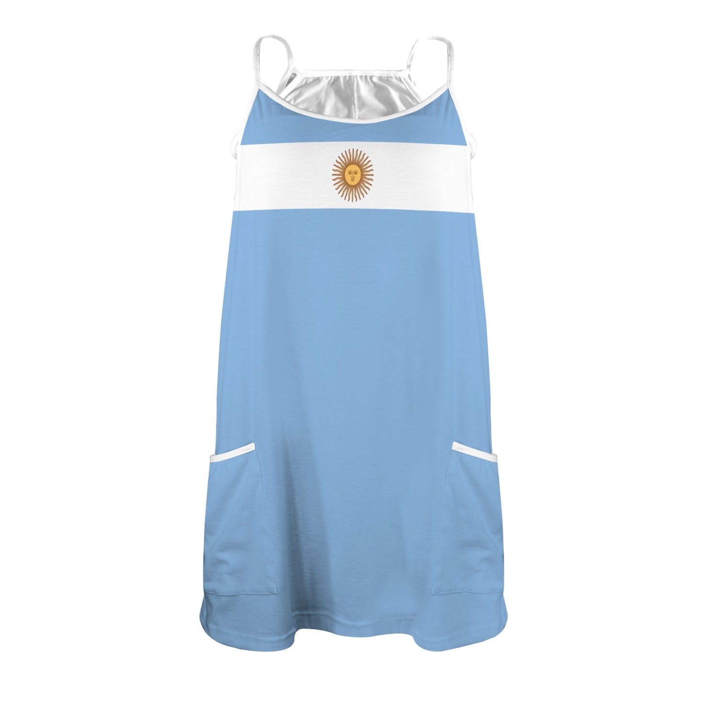 Argentina Flag Inspired Women's Double-Layered Camisole Dress