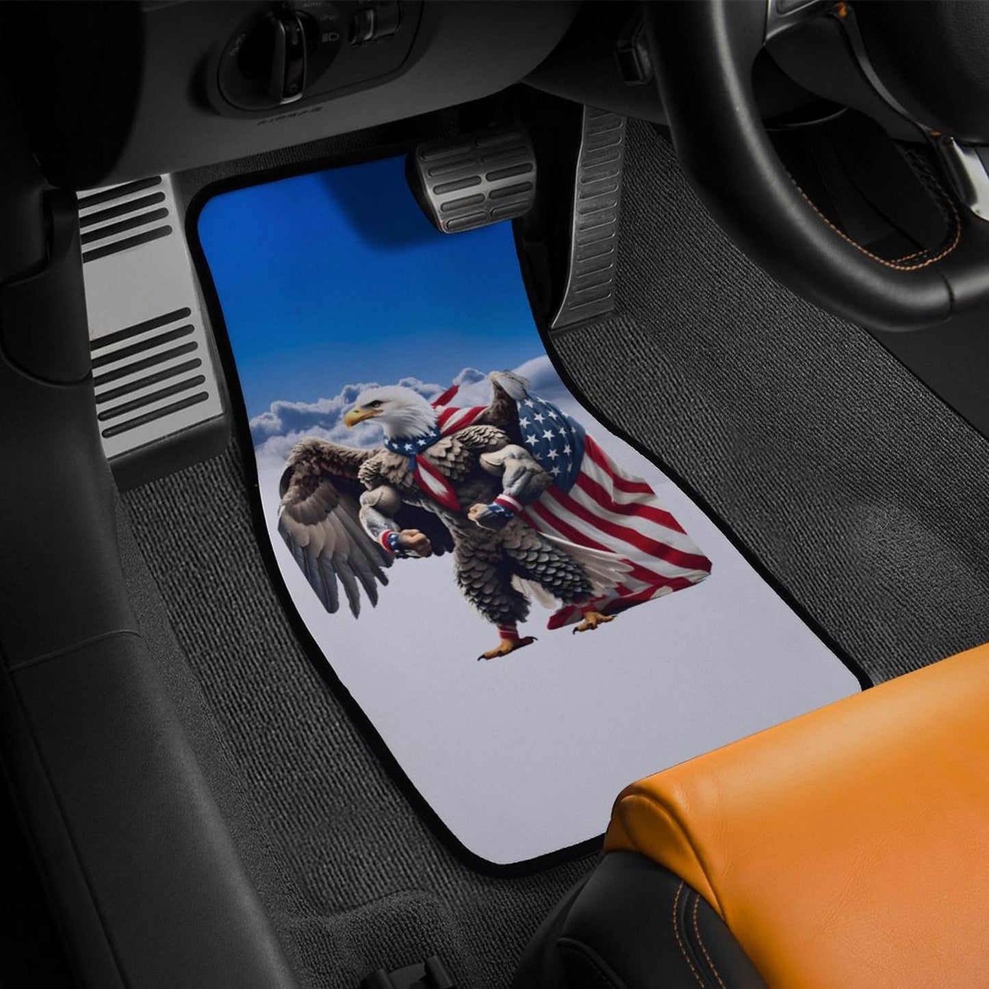 USA/American Flag Inspired Eagle In the Clouds Car Floor Mats(4pcs)