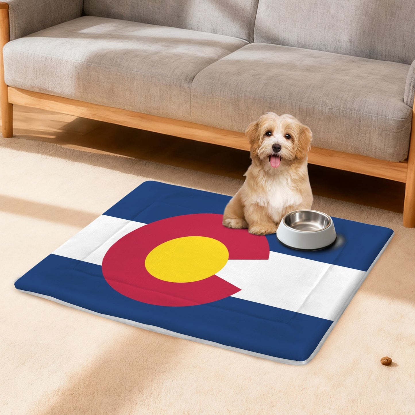 Colorado Flag Inspired Pet Mat 25x18inch (Made in the USA)