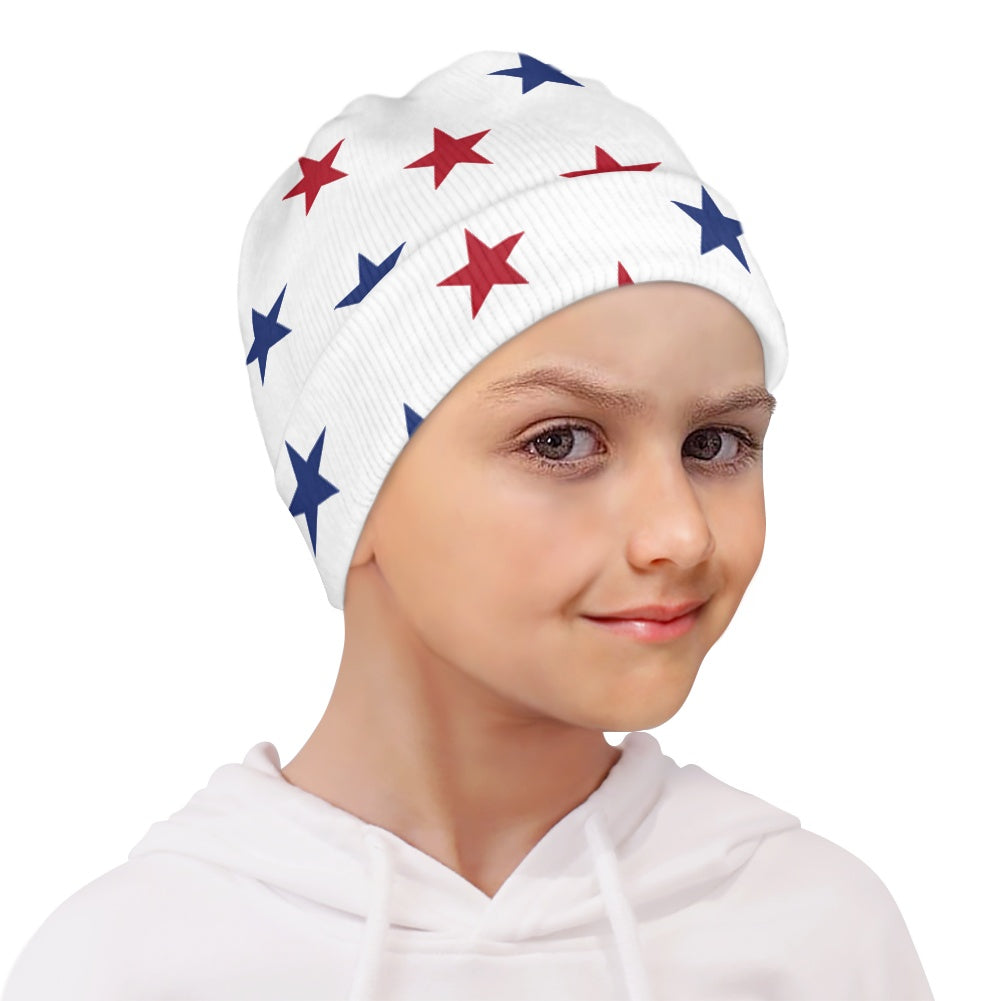 USA/American Flag Inspired Red and Blue Stars Kids' Beanie