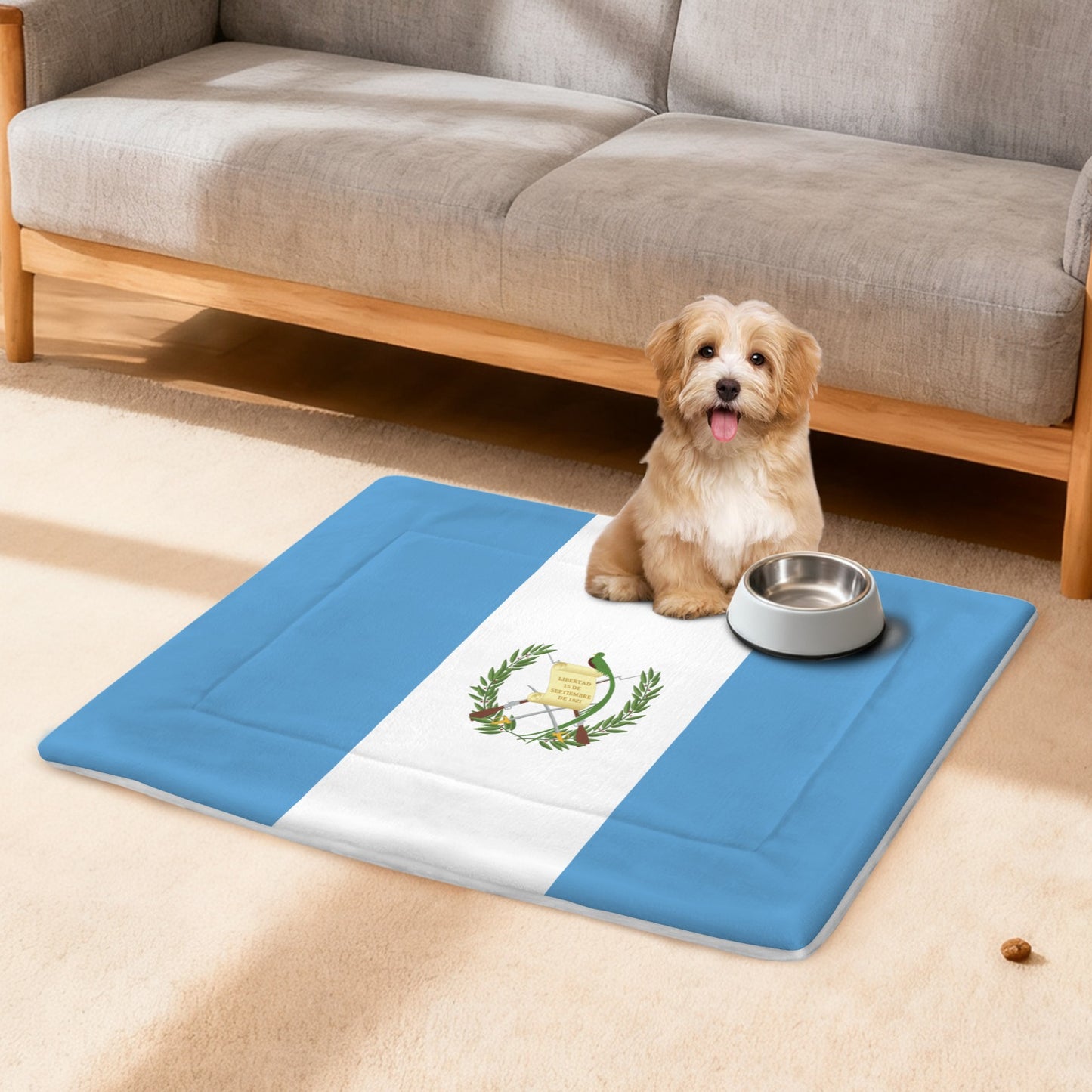 Guatamala Flag Inspired Pet Mat 25x18inch (Made in the USA)