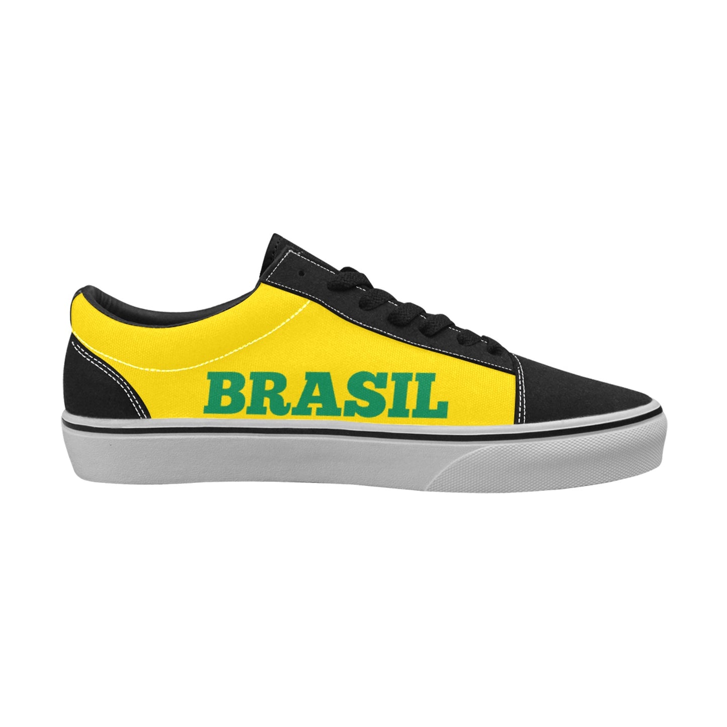 Brazil Flag Inspired Men's Lace-Up Canvas Shoes
