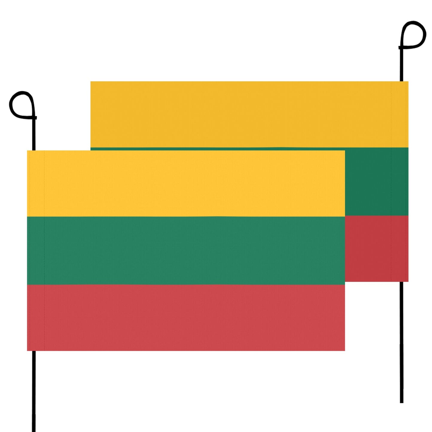 Luv My Flag: Two Lithuanian flags with metal poles.