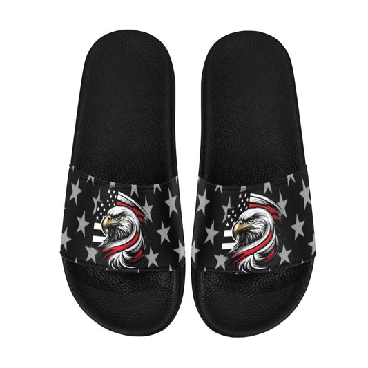 Thin Red Line Flag Inspired Eagle Women's Slide Sandals