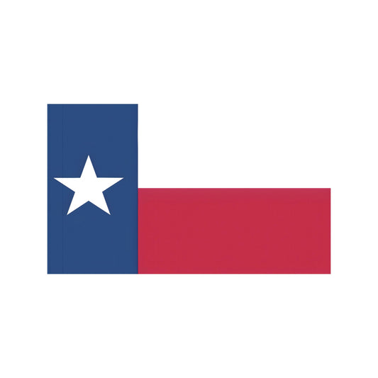 Texas flag design by Luv My Flag, star visible.