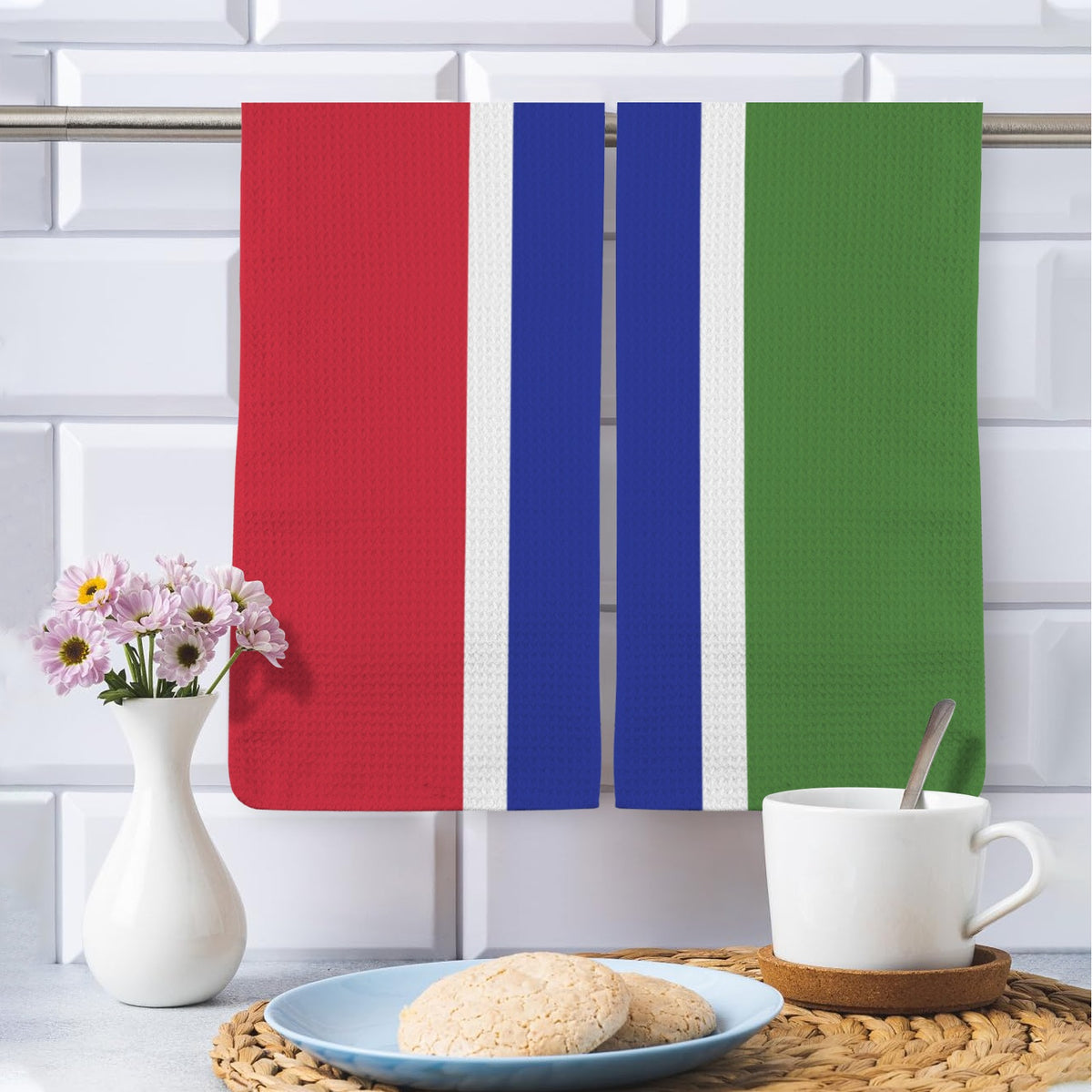 Gambia Flag Inspired Kitchen Towel 40X60cm (Pack of 2) | Printed In the USA