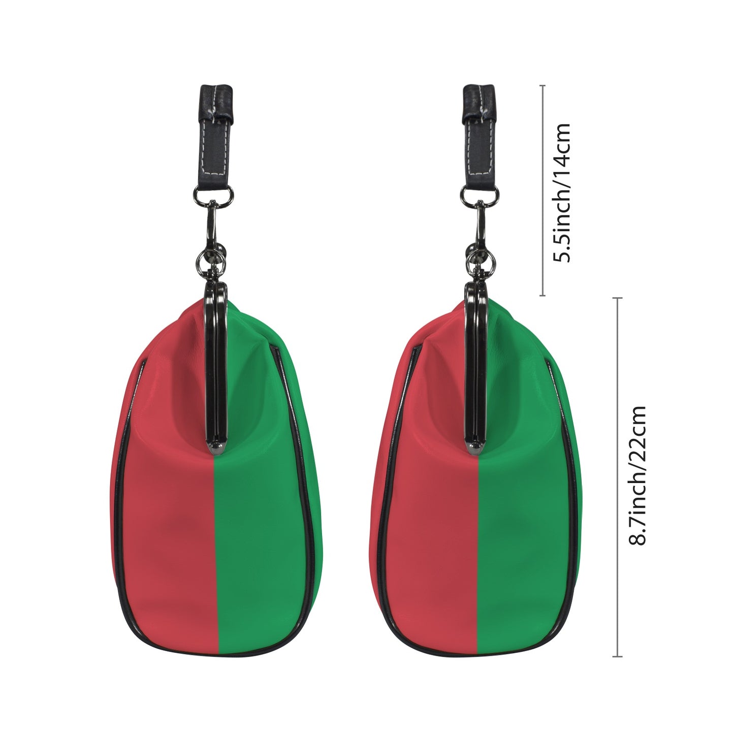 Italy Flag Inspired Kisslock Crossbody Shoulder Bag