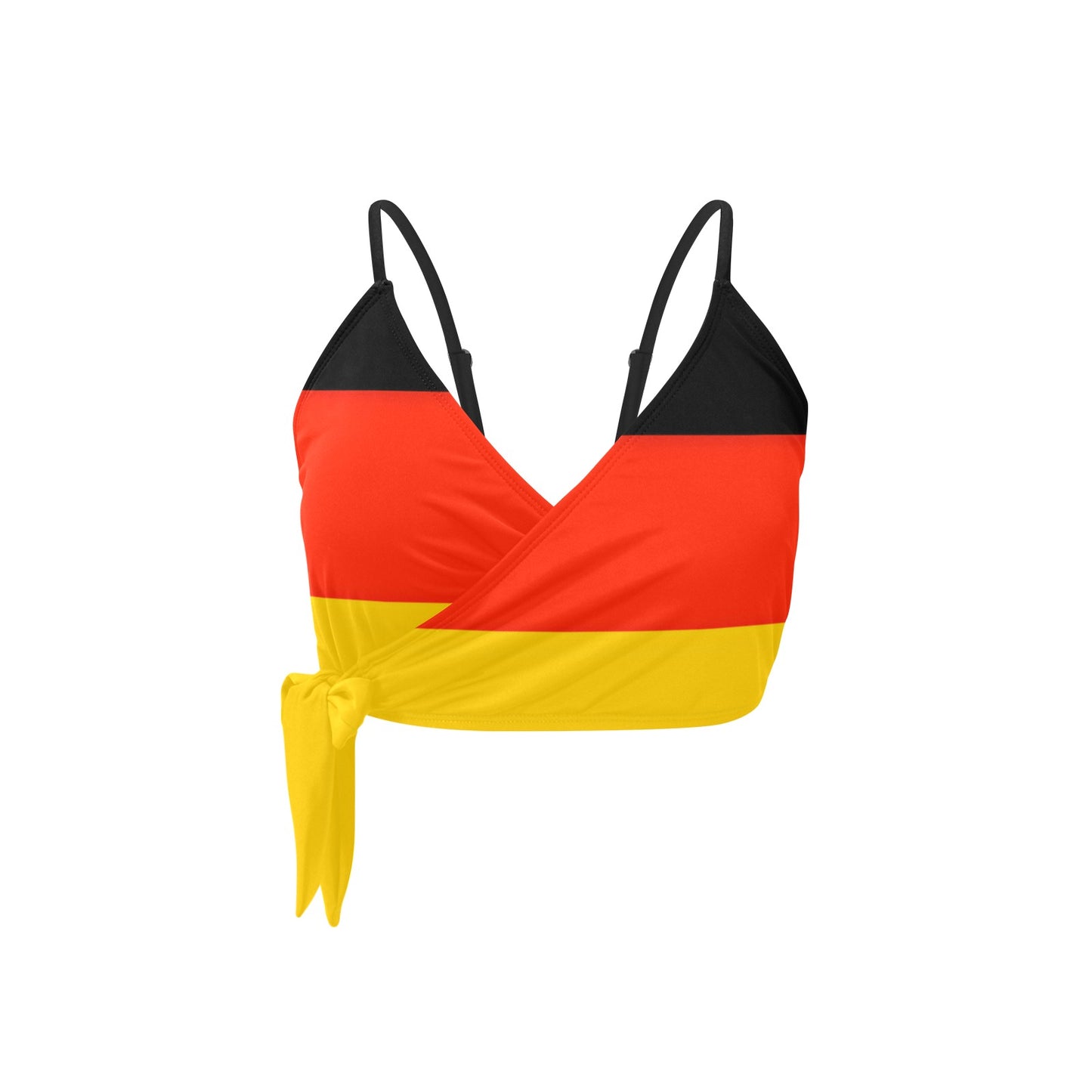 Germany Flag Inspired Knot Side Bikini Top