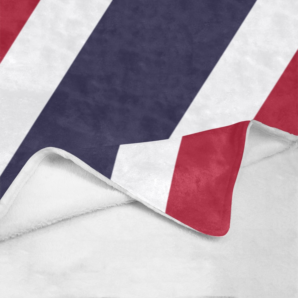 Red, white, blue patterned blanket by Luv My Flag.