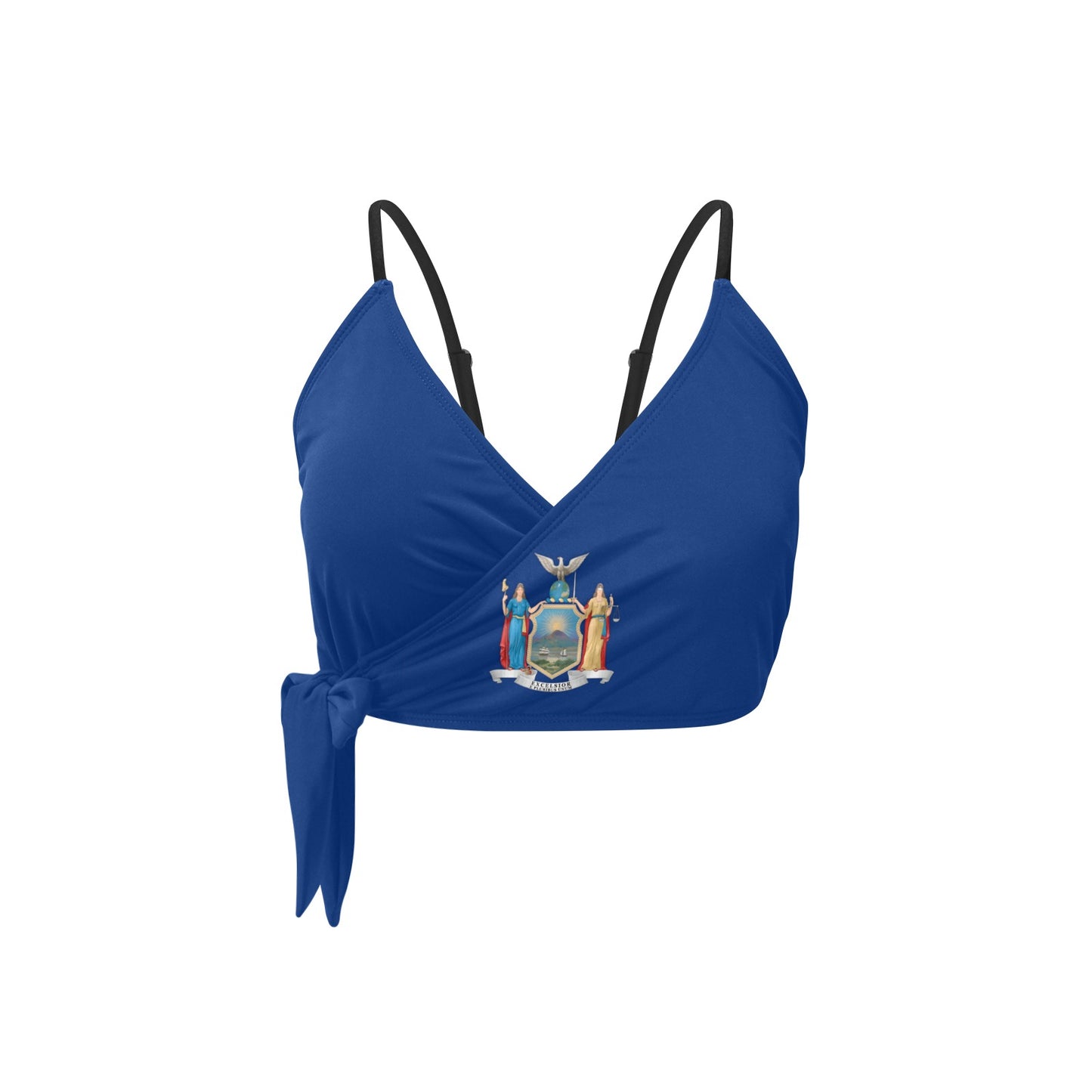 New York Flag Inspired Knot Side Bikini Top