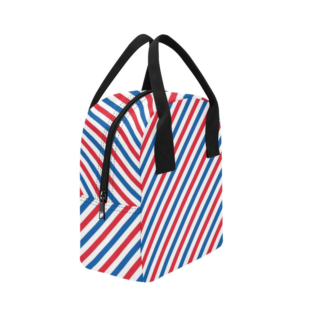 USA/American Flag Inspired Striped Pattern Insulated Lunch Bag