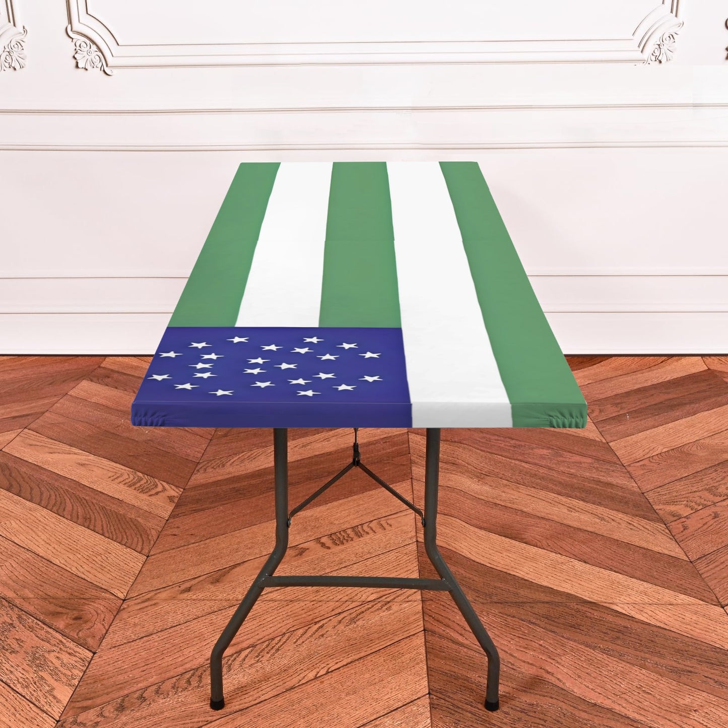 NYPD Flag Inspired Custom Elastic Fitted Tablecloth 72x30 inch (Made in the USA)