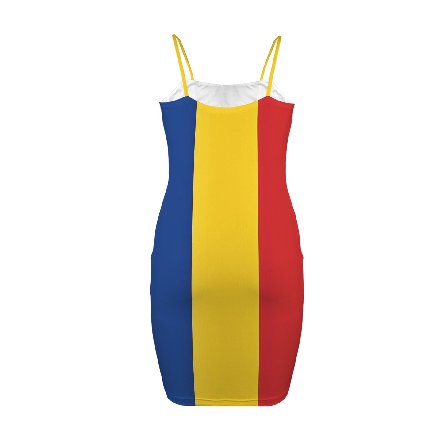Romania Flag Inspired Backless Spaghetti Strap Bodycon Dress