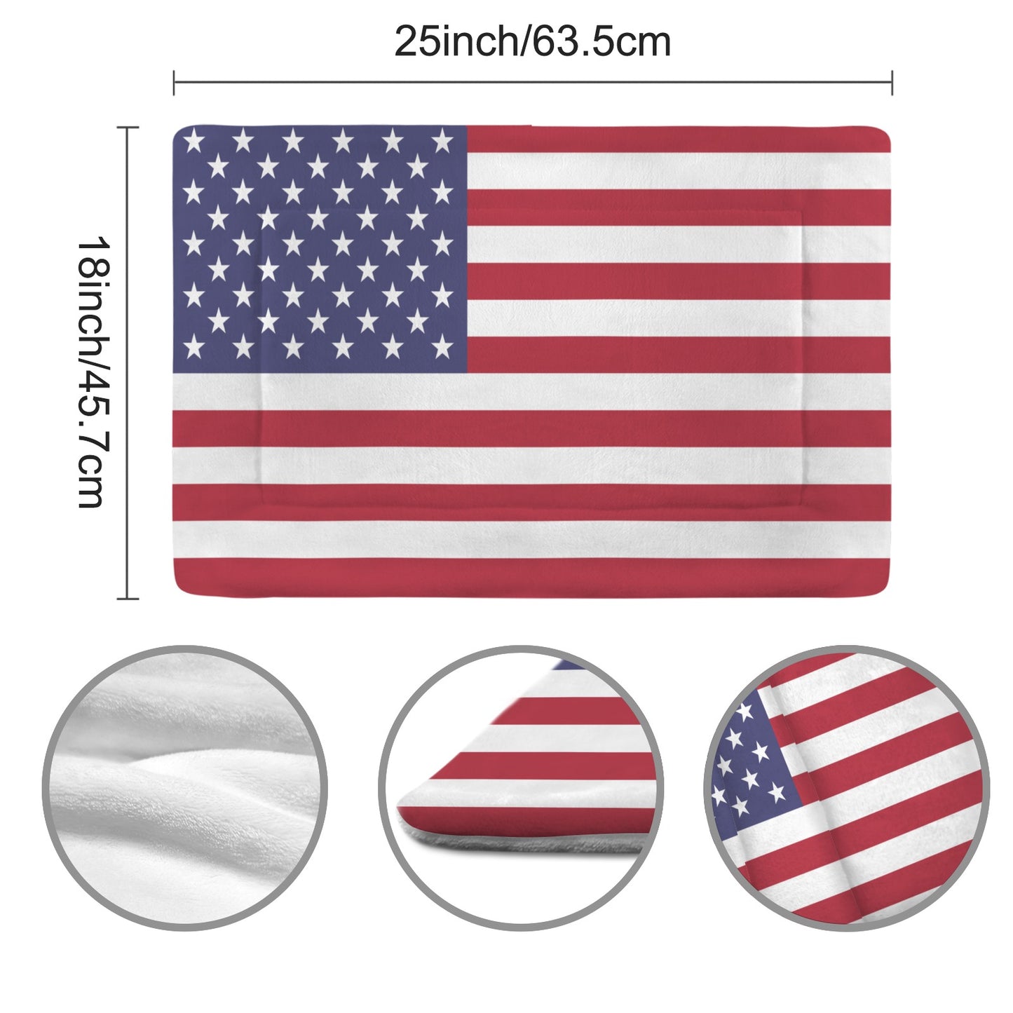 USA/American Flag Inspired Pet Mat 25x18inch (Made in the USA)