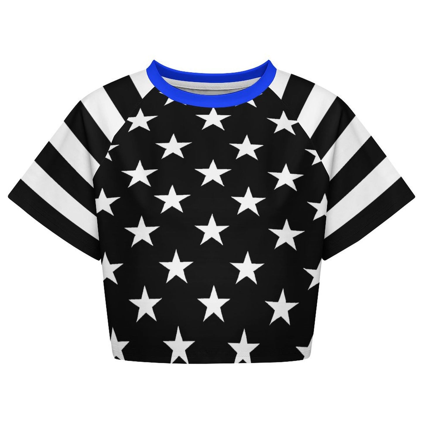 Thin Blue Line Flag Inspired Women's Cropped Shirt