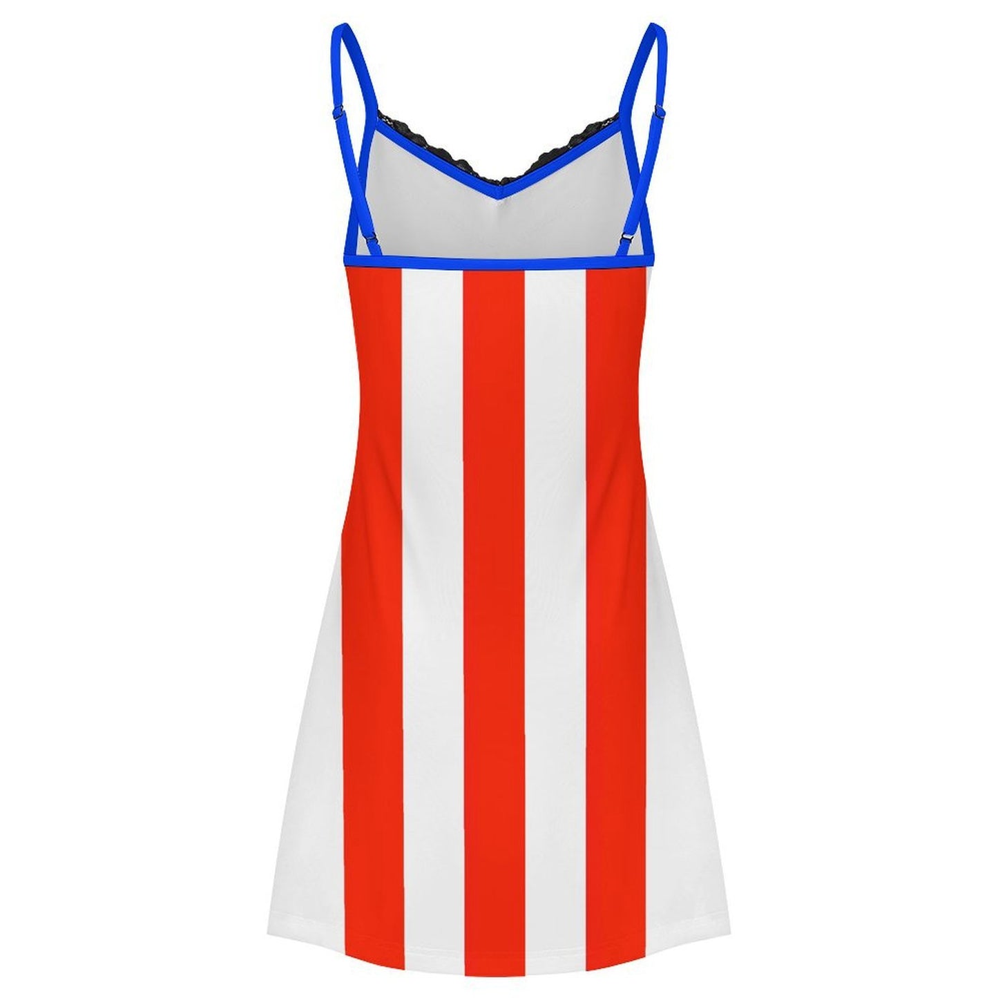 Puerto Rico Flag Inspired Women's Lace Slit Cami Pajama Dress