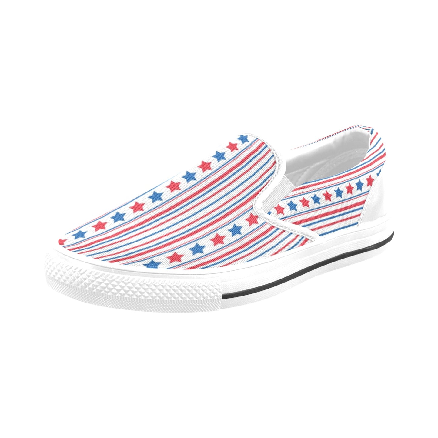 USA/American Flag Inspired Stars & Stripes Pattern Men's Slip-on Canvas Shoes