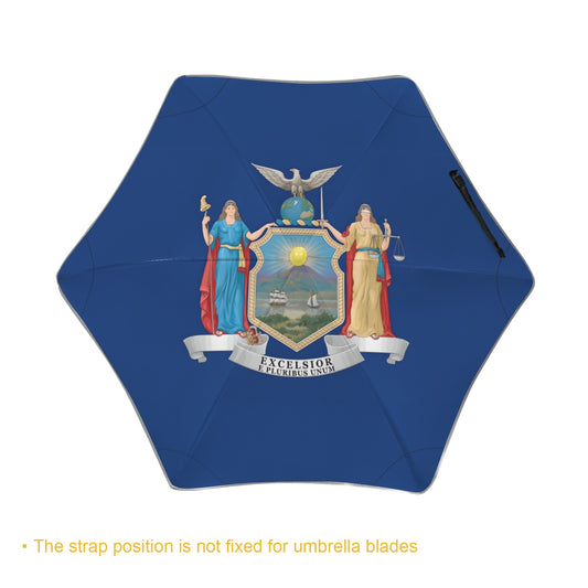 New York Flag Inspired Kids Safe Round Corner Umbrella