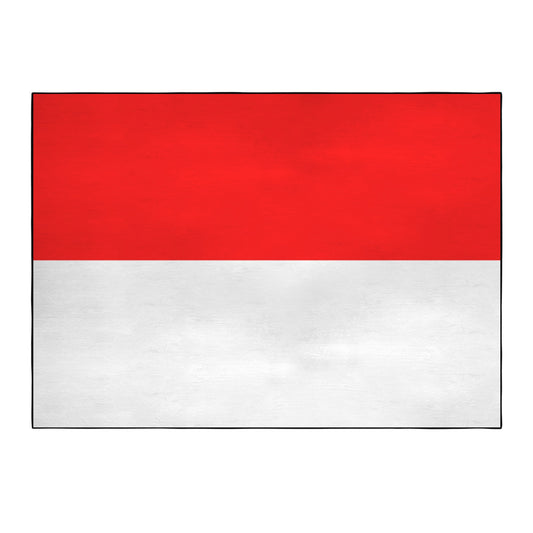 Indonesia Flag Inspired 84x60 Inch Area Rug with Black Binding (Made in the USA)