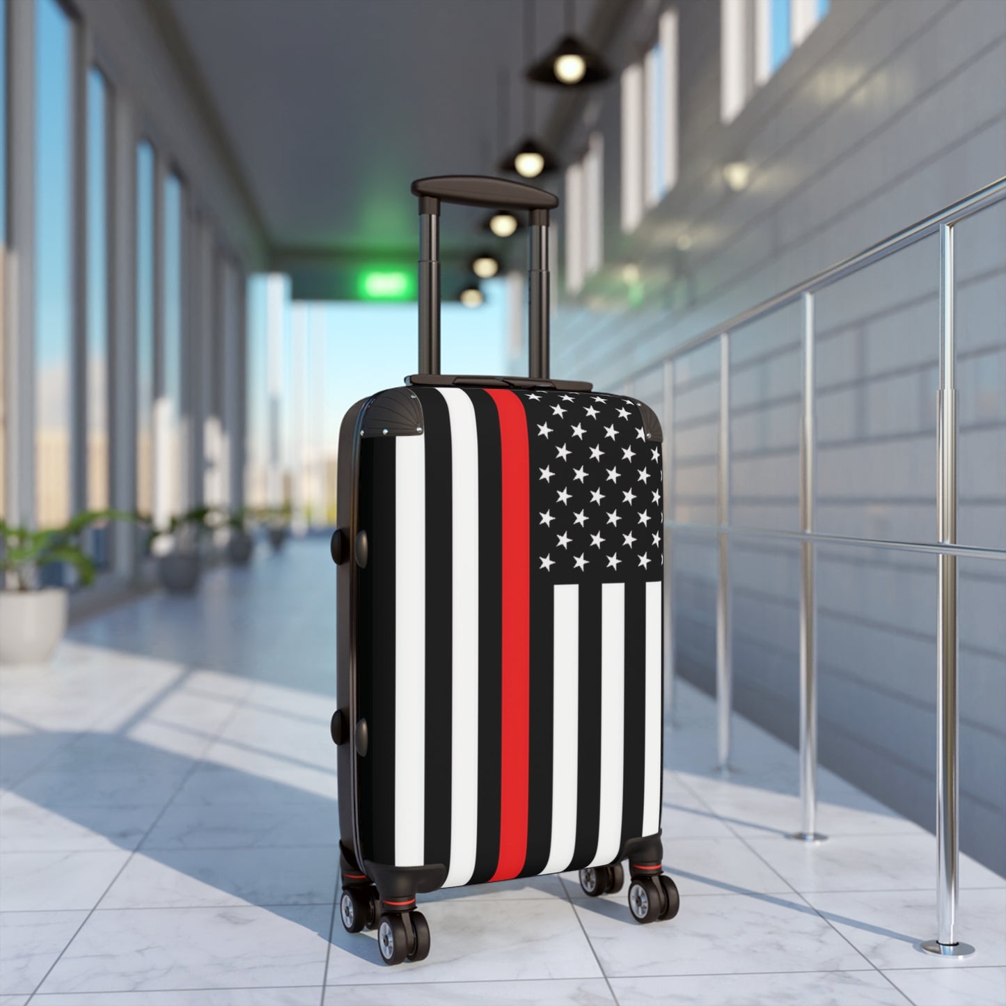 Thin Red Line Flag Suitcase
