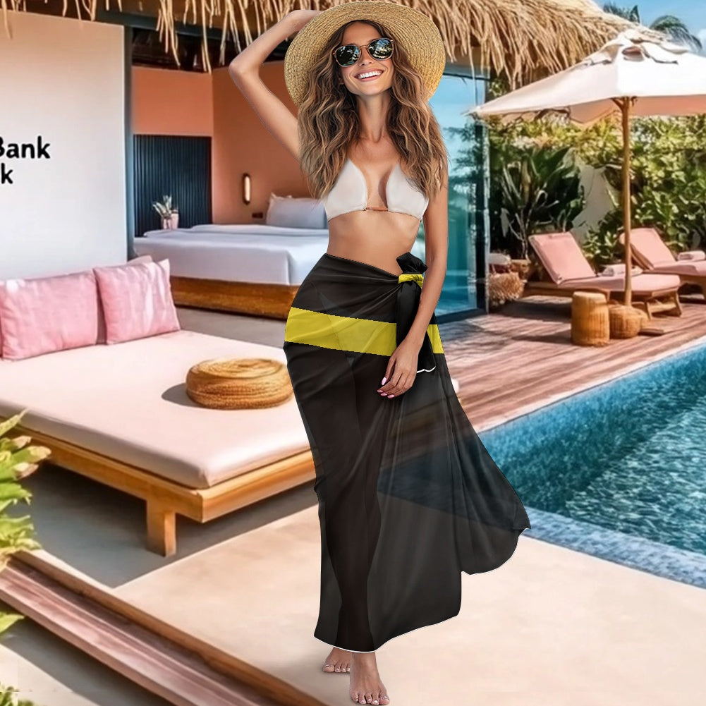 Thin Gold Line Flag Inspired Bikini Cover-Up Style-2