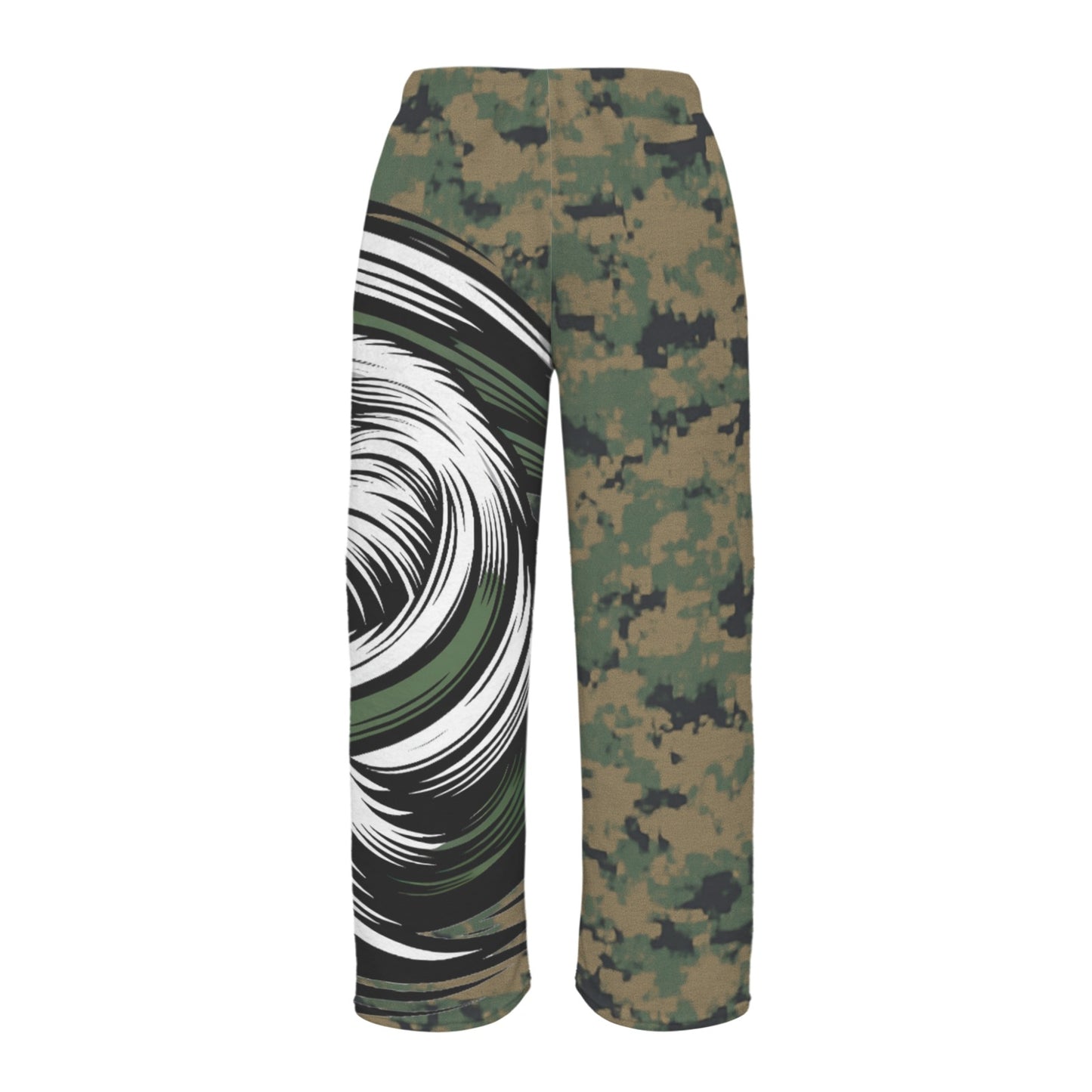 Thin Green Line Flag Inspired Eagle on Digital Camo Women's Flannel Pajama Trousers Made in the USA