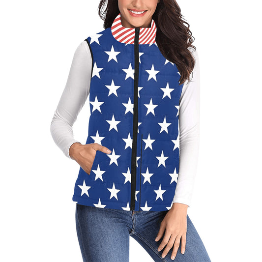 USA/American Flag Inspired Women's Padded Vest