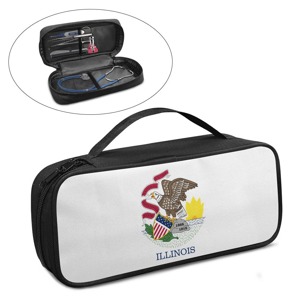 Illinois Flag Inspired Stethoscope Storage Bag
