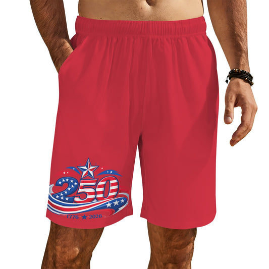 250 YEAR ANNIVERSARY USA/American Flag Inspired Men’s Draw String Pocket Beach Shorts Printed in the USA style-2